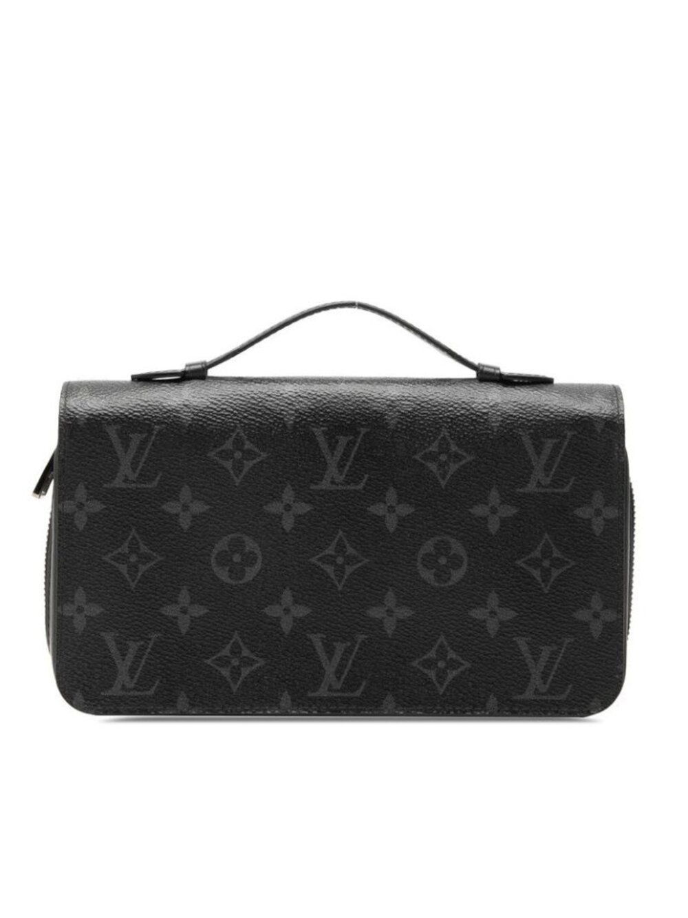 Louis Vuitton Monogram Eclipse Zippy XL Zip Around Wallet Black Leather